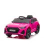 Mașină electrică Audi RS6, 12V, scaun piele, telecomandă 2.4GHz, intrare USB, lumini LED, baterie 12V, roți moi EVA, 2 X MOTOR, roz, licență ORIGINALĂ