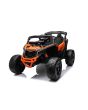 Mașină electrică copii Can-am Maverick cu 1 loc, tracțiune 4X4, portocaliu, suspensie independentă, telecomandă 2,4 Ghz, 4 motoare de 35 W, roți EVA, scaun din piele, player MP3 cu intrare USB/AUX, Model cu licență