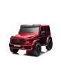 Mașină electrică Mercedes-Benz G63 AMG 4x4, Cu două locuri, 24V, vopsit roșu, MP4 Player cu intrare USB/AUX, tracțiune 4x4, Baterie 24V/7Ah, 4 motoare 200W, Roți EVA cu suspensie, Scaune din piele, Telecomandă, Model cu licență