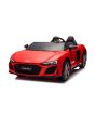 Mașină electrică Audi R8 SPYDER cu două locuri 24V, roșu, MP3 Player cu USB/AUX și Bluetooth, Baterie 24V/14Ah, 2 motoare 200W, roți EVA cu suspensie spate, Scaune din piele, Controller cu cadran, Model cu Licență