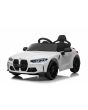 Mașină electrică BMW M4, alb, telecomandă 2,4 GHz, intrare USB/Aux, suspensie, baterie 12V, lumini LED, 2 X MOTOR, licență ORIGINALĂ