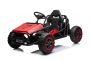 Kart electric SPORT-KART 24V, roșu, roți EVA, scaun din piele, 2 x 50W Motor, baterie 24V, construcție metalică masivă