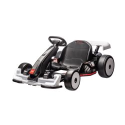 Kart drift licențiat AUDI 24V, alb, lumini LED, Motor 2 x 150W, Modul Drift cu viteză de 12 Km/h, Baterie 24V, Construcție solidă din fier, Scaun reglabil, MP3 Player