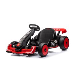 Kart drift licențiat AUDI 24V, roșu, lumini LED, Motor 2 x 150W, Modul Drift cu viteză de 12 Km/h, Baterie 24V, Construcție solidă din fier, Scaun reglabil, MP3 Player